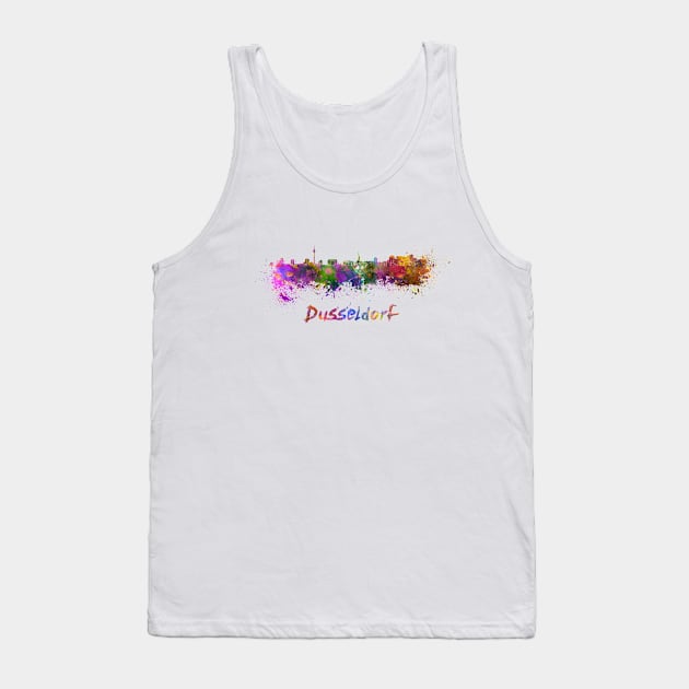 Dusseldorf skyline in watercolor Tank Top by PaulrommerArt